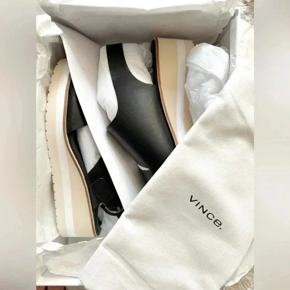 Vince Black and White Platform Sandals - Picture 2 of 2